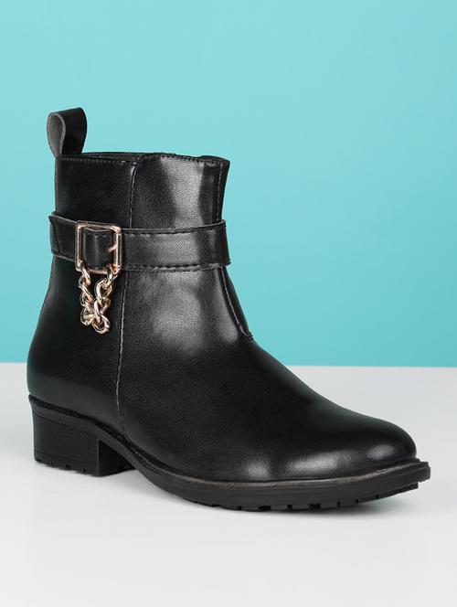  ankle black slip-on boots for women - 20892595 -  Standard Image - 0