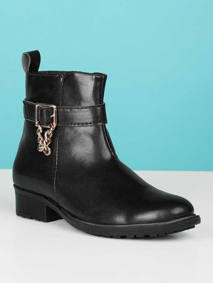  ankle black slip-on boots for women - 20892595 -  Zoom Image - 0