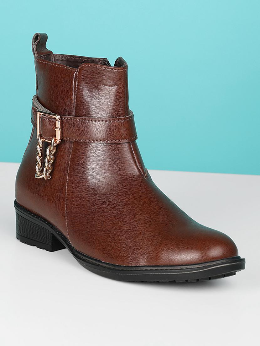 ankle black slip-on boots for women - 20892596 -  Zoom Image - 0