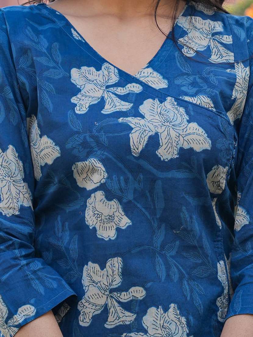 women three quarter sleeve straight kurta - 20892807 -  Standard Image - 4