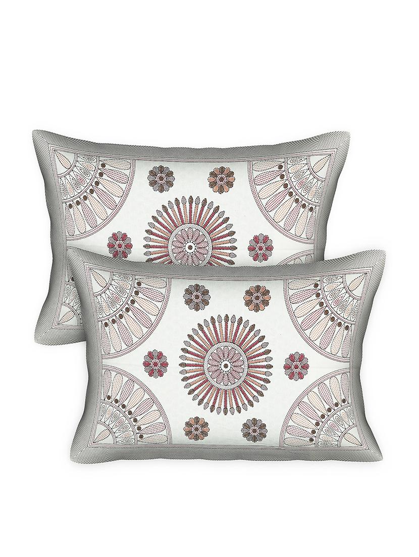 texstylers cotton printed kantha pattern jaipuri king size bedsheet with 2 pillow covers - 20893298 - Standard Image - 1