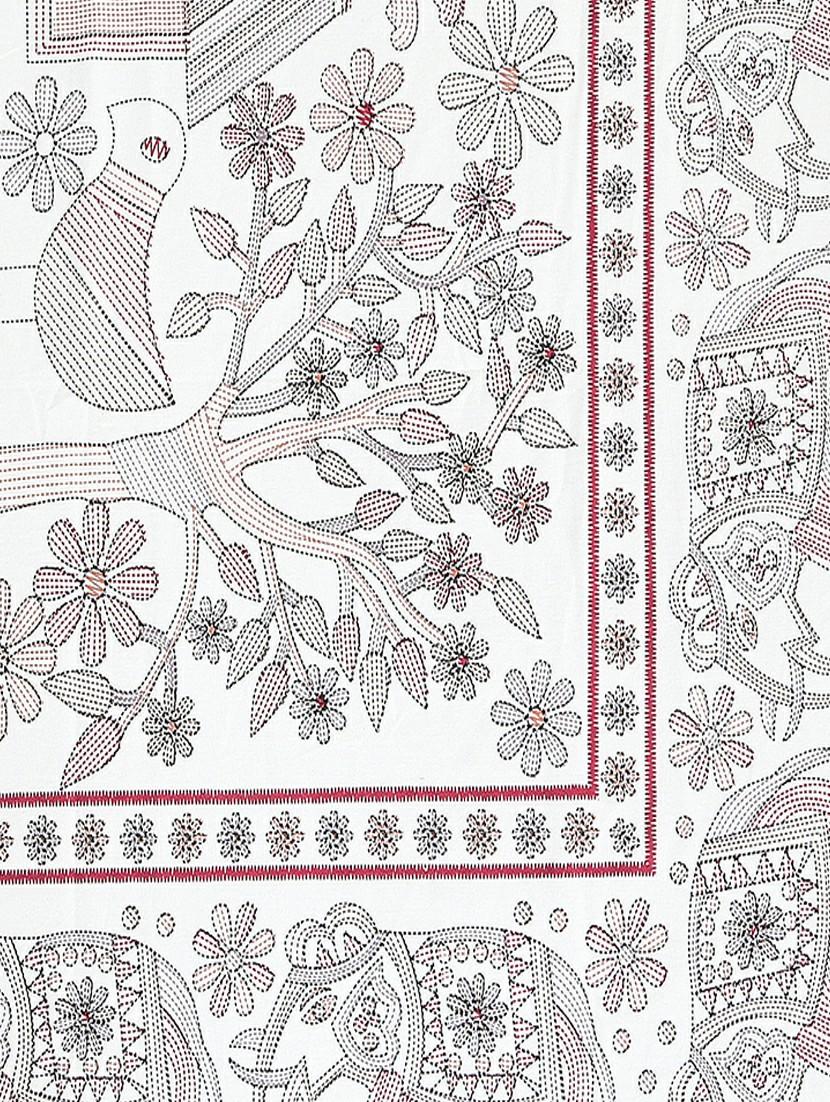 texstylers cotton printed kantha pattern jaipuri king size bedsheet with 2 pillow covers - 20893299 - Standard Image - 4