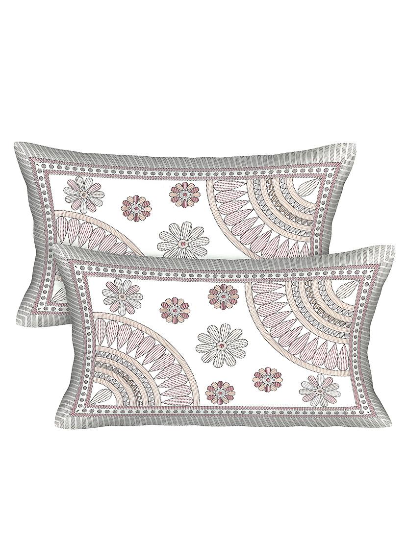 texstylers cotton printed kantha pattern jaipuri king size bedsheet with 2 pillow covers - 20893310 - Standard Image - 1
