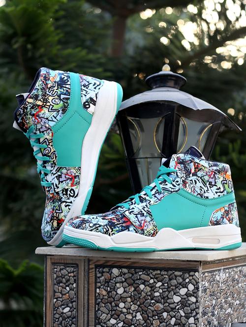 men printed lace up sneakers - 20893558 -  Standard Image - 0