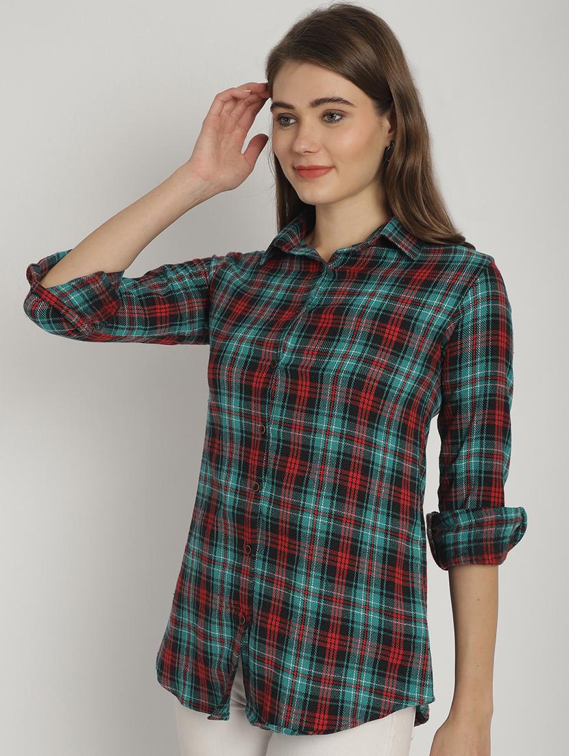 green checked printed regular shirt - 20893581 - Standard Image - 1