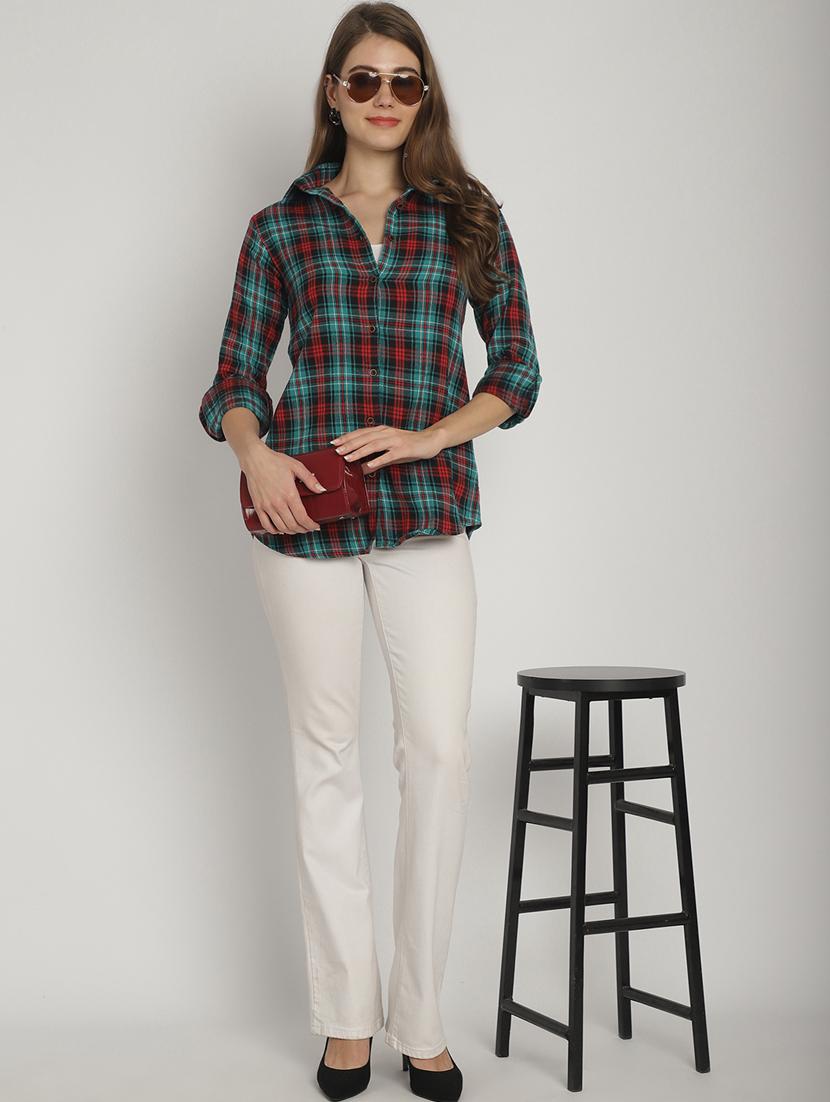 green checked printed regular shirt - 20893581 - Standard Image - 4