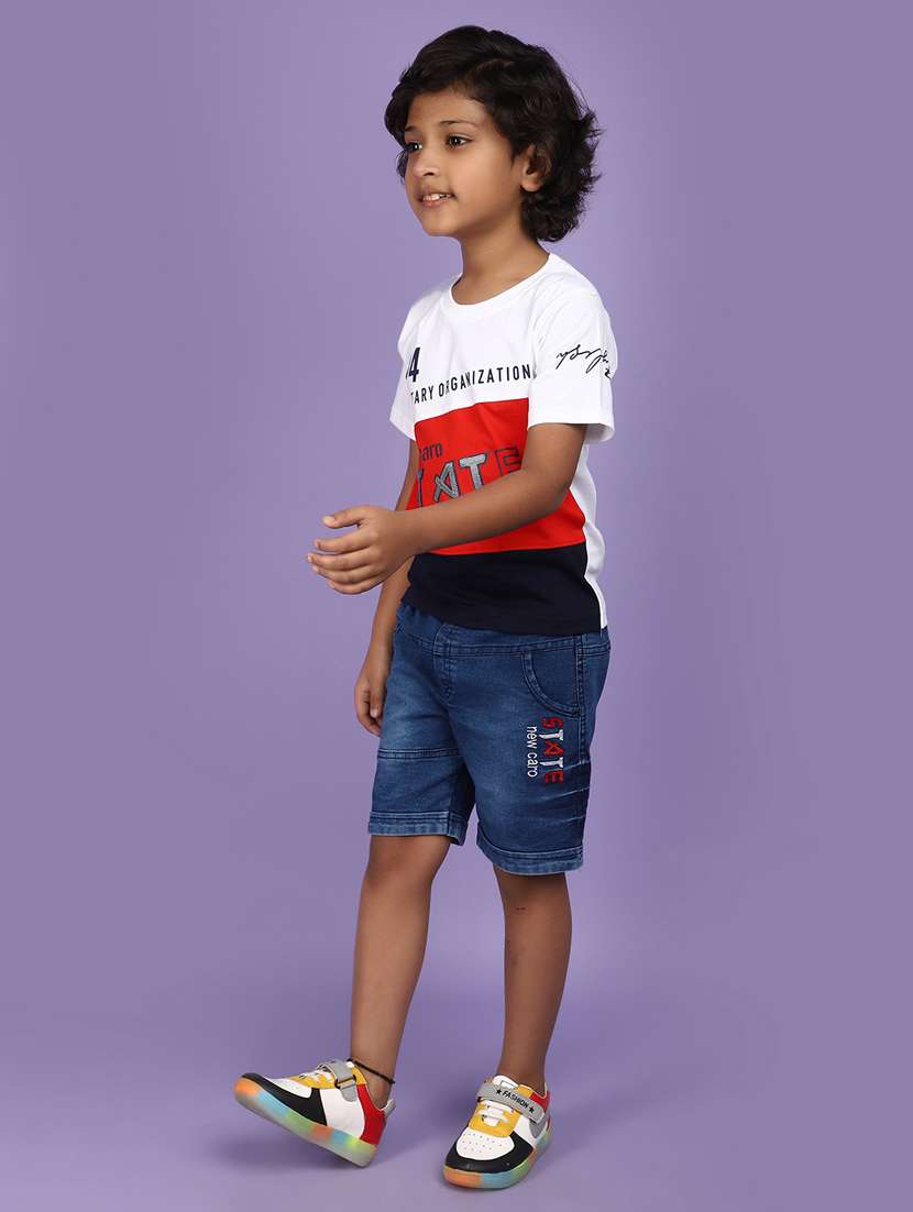 boys round neck printed shorts set - 20893831 -  Standard Image - 1