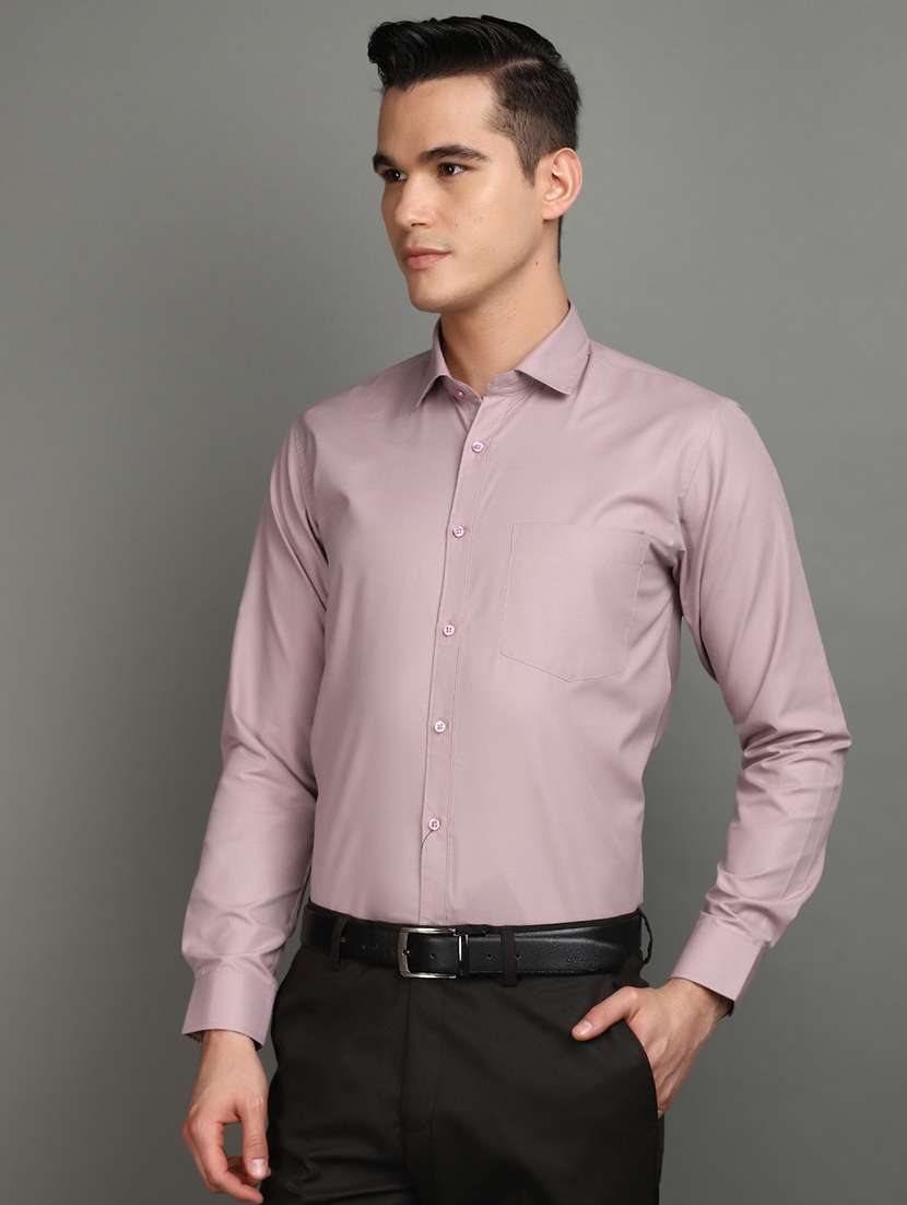 men mauve regular fit solid formal shirt - 20893901 -  Standard Image - 1