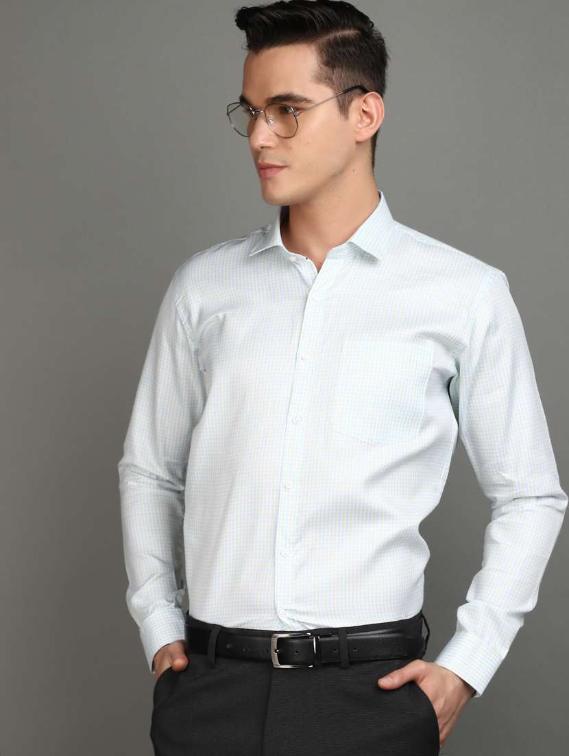 white cotton blend formal shirt - 20893903 -  Standard Image - 1