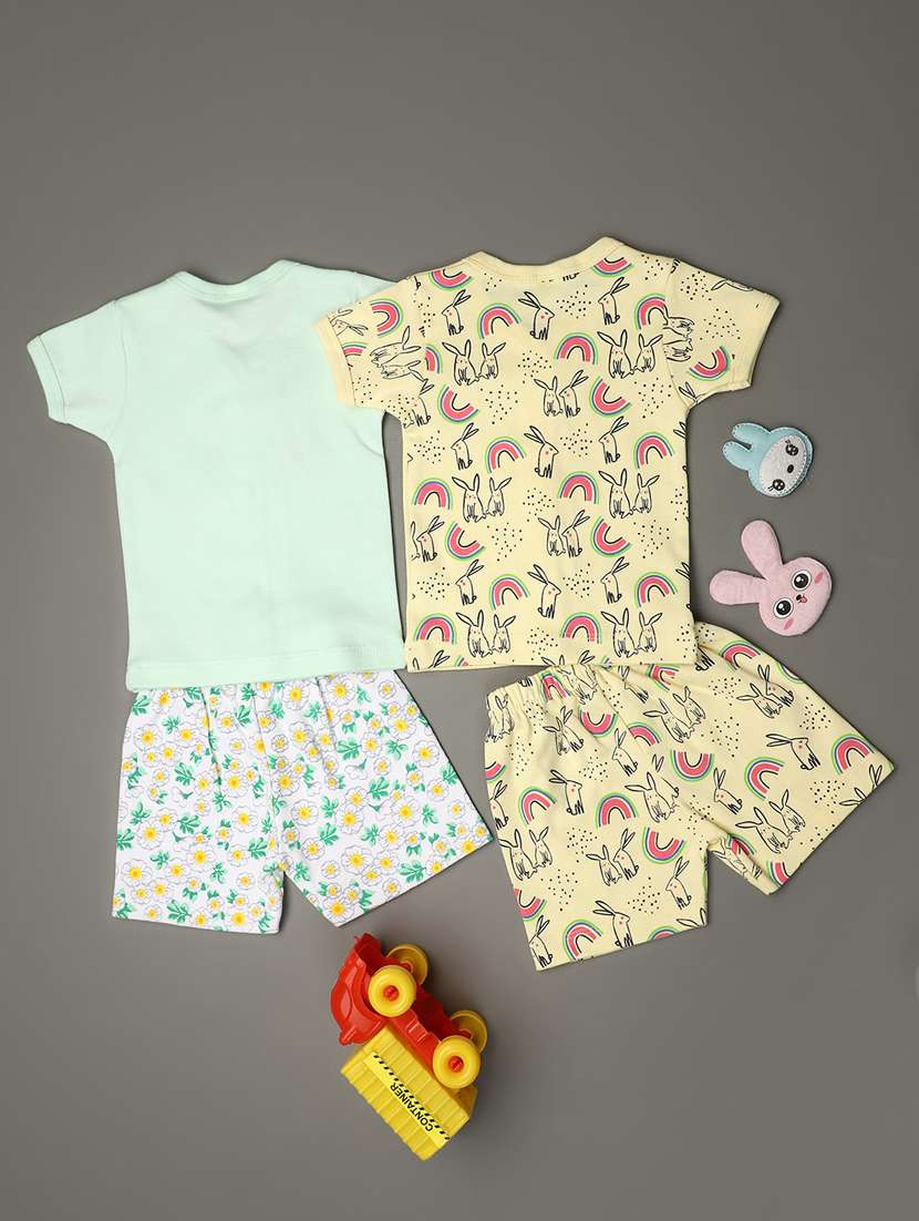 boys round neck set of 2 printed shorts set - 20893989 -  Standard Image - 1