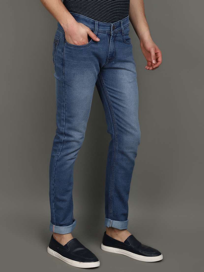 men mid rise washed denim jeans - 20894003 -  Standard Image - 1