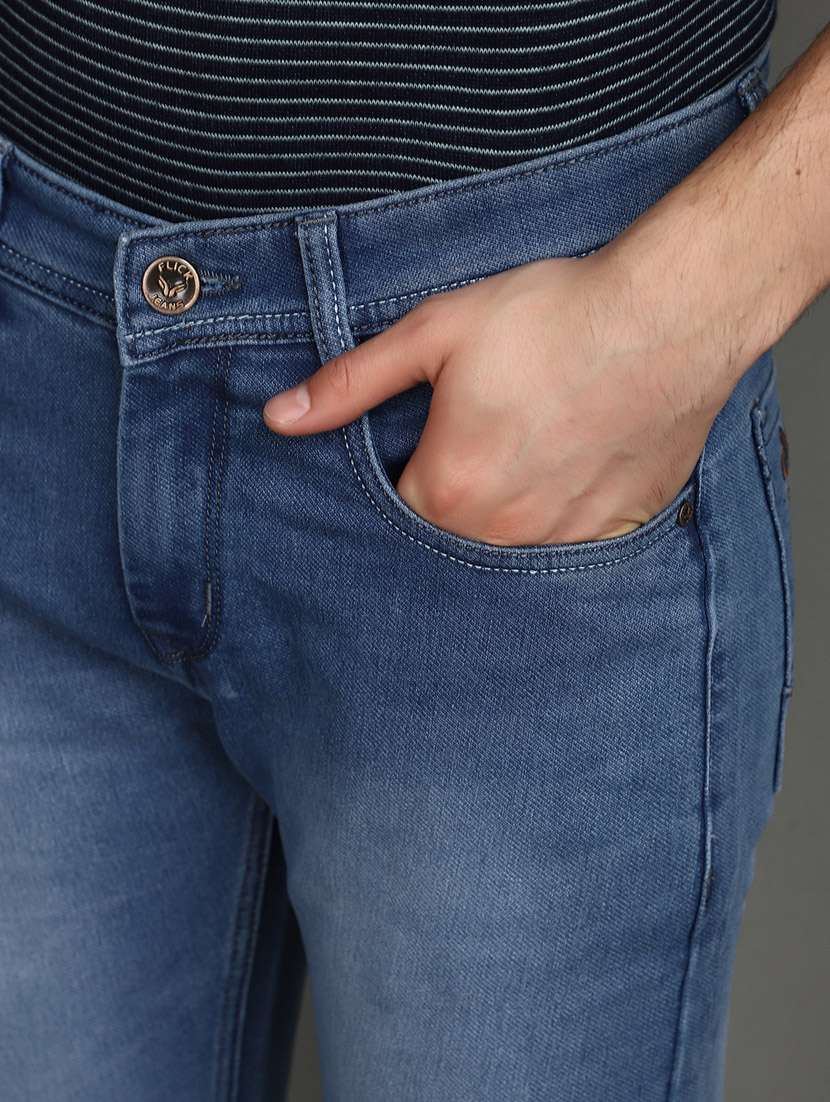 men mid rise washed denim jeans - 20894003 -  Standard Image - 4