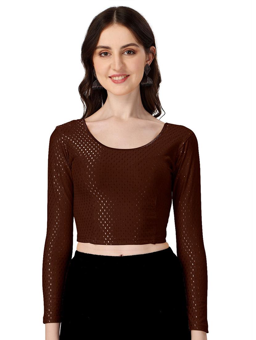 women self design long sleeve stitched blouse - 20894614 -  Zoom Image - 0