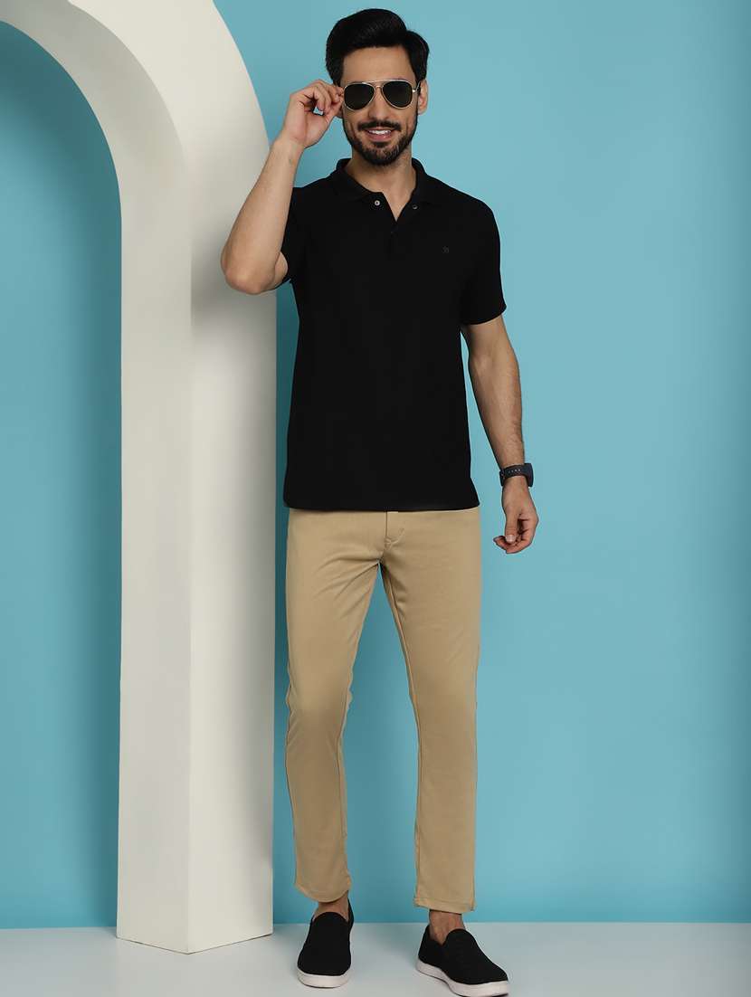 beige cotton chinos casual trousers - 20894826 -  Standard Image - 4