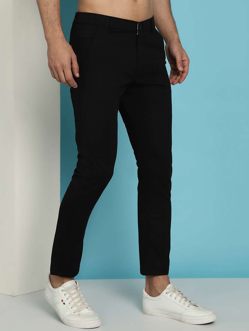 men mid rise flat front casual trouser - 20894837 -  Standard Image - 1