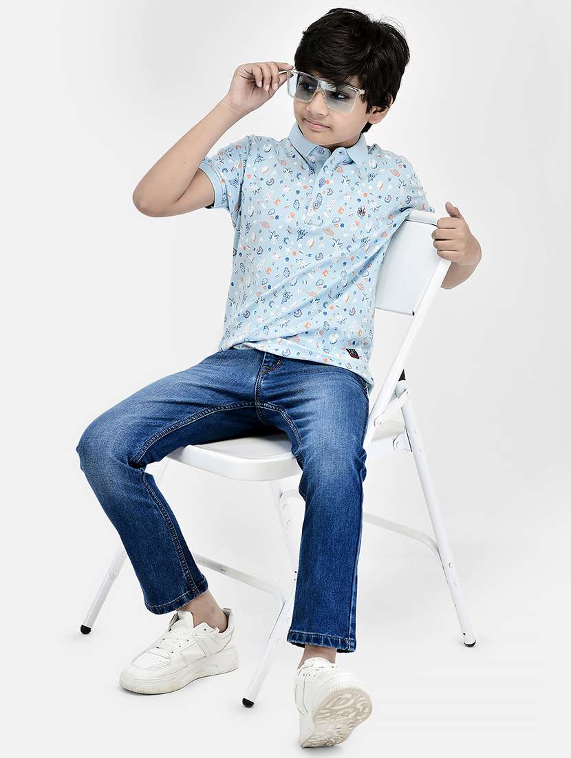 kids solid dark blue washed jeans - 20894949 -  Standard Image - 4