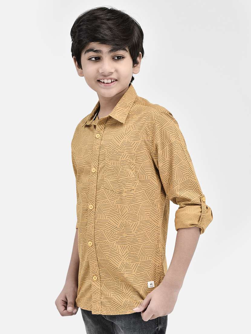 boys' self printed regular shirt