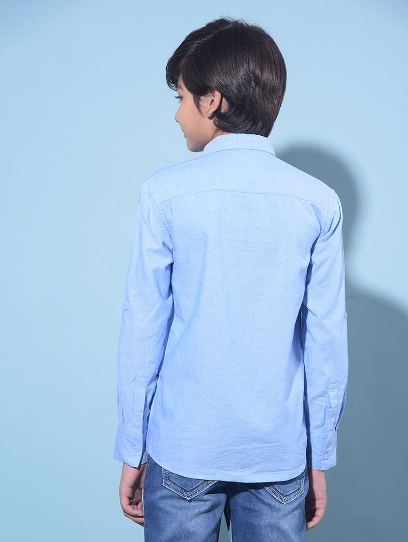 boys' mandarin collar solid color shirt - 20894982 -  Standard Image - 4
