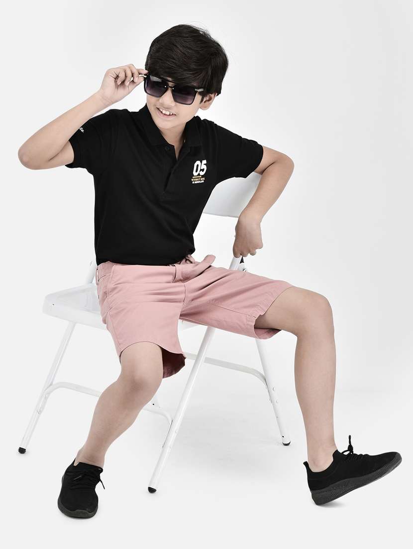 kids solid pink three fourth shorts - 20894989 -  Standard Image - 4