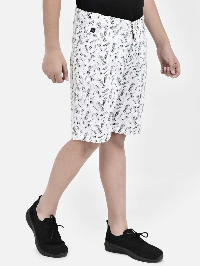 kids white printed three fourth shorts - 20894993 -  Standard Image - 1