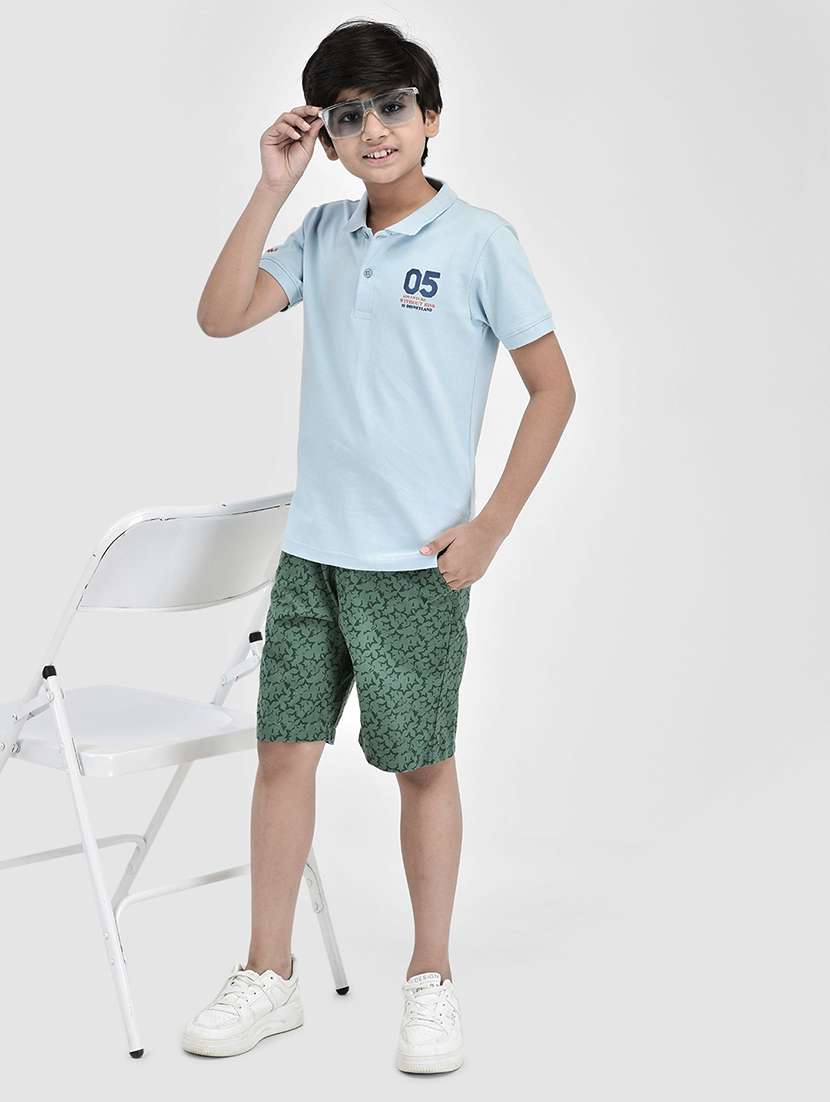 kids green printed three fourth shorts - 20894996 -  Standard Image - 4