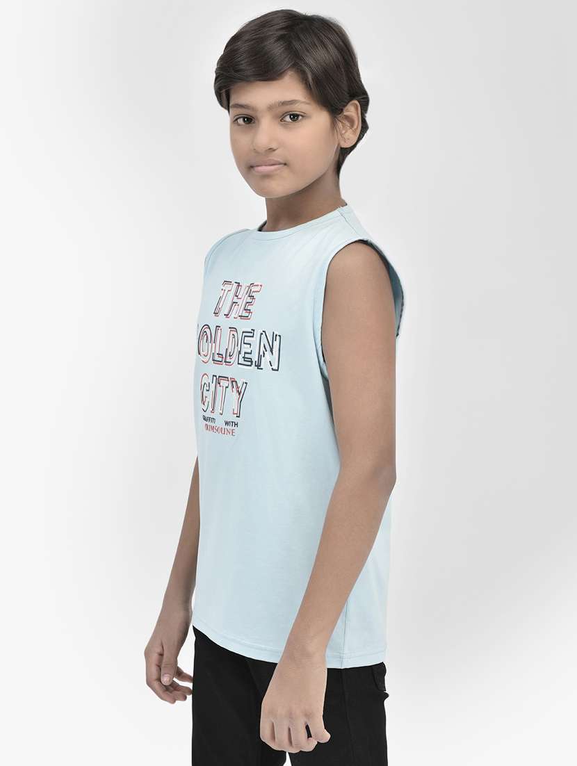 ai aqua cotton chest print t-shirt - 20895007 -  Standard Image - 1