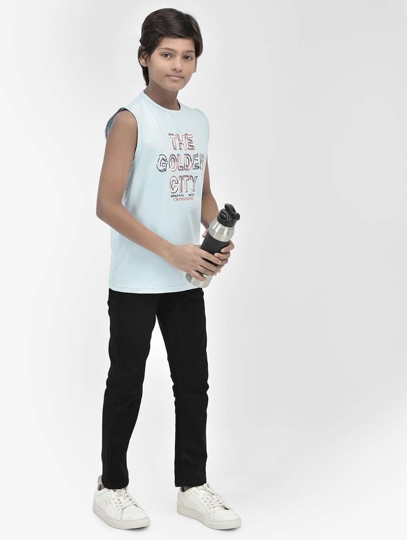 ai aqua cotton chest print t-shirt - 20895007 -  Standard Image - 4