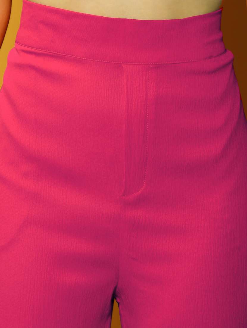 solid pink flat front trouser - 20895041 -  Standard Image - 4