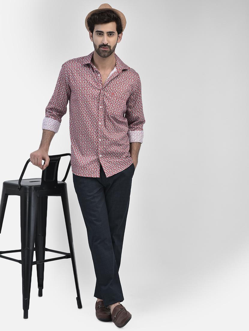 red cotton casual shirt - 20895178 - Standard Image - 4