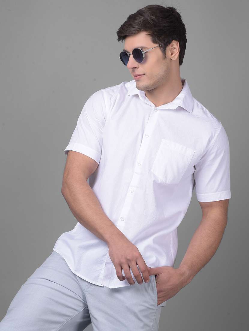 white cotton casual shirt - 20895232 -  Standard Image - 1