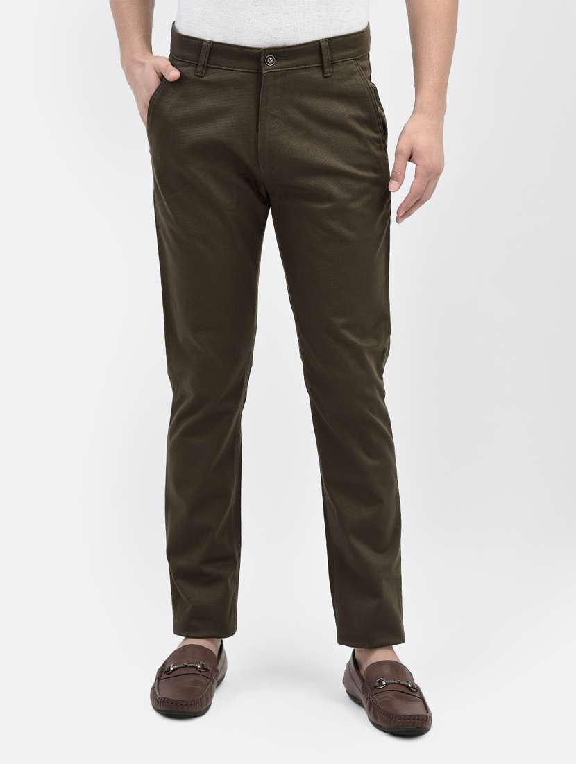 olive cotton chinos casual trousers
