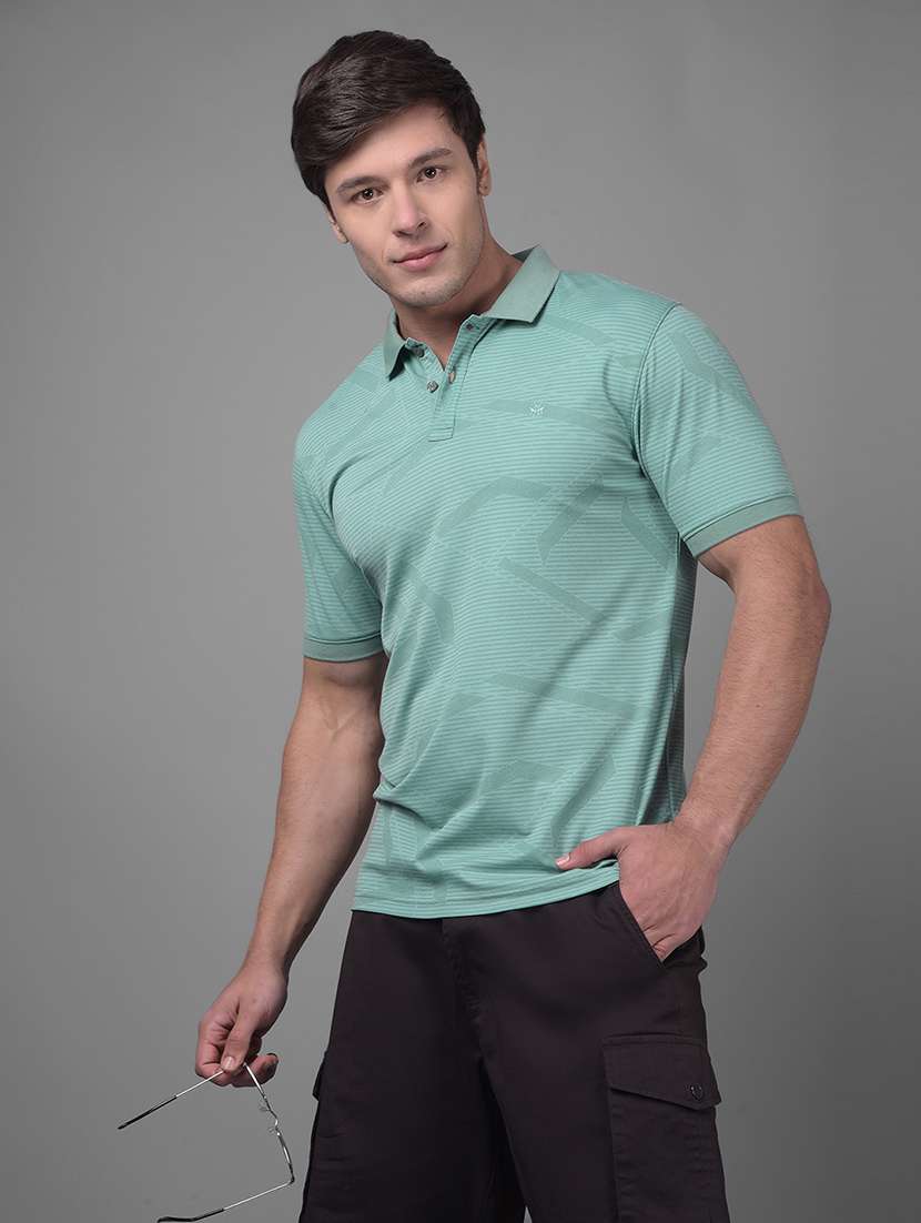 green polyester all over print tshirt - 20895328 -  Standard Image - 1