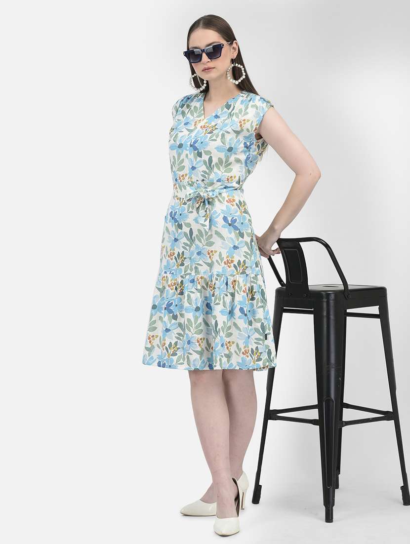 women white floral printed a-line dress - 20895342 -  Standard Image - 1