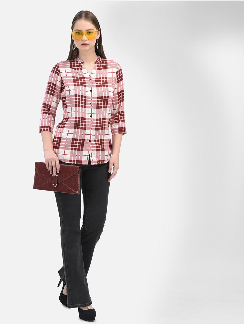 check printed high-low shirt - 20895360 - Standard Image - 4