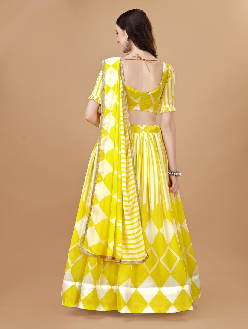 women yellow flared lehenga choli with dupatta - 20895897 - Standard Image - 4