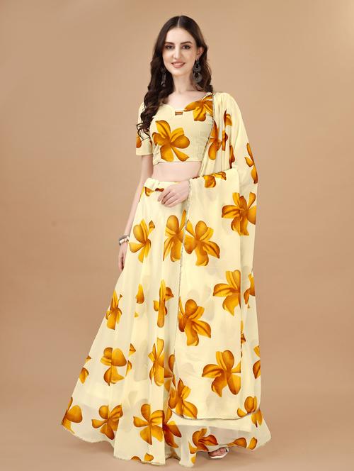 women yellow flared lehenga choli with dupatta - 20895954 - Standard Image - 0