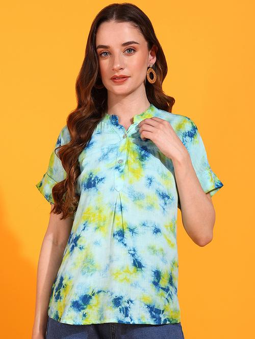 women tie & dye relaxed fit regular top - 20895974 - Standard Image - 0