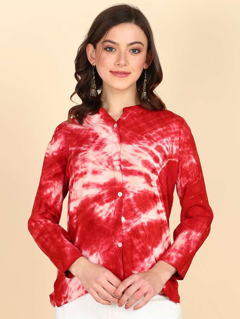 women red tie & dye regular shirt