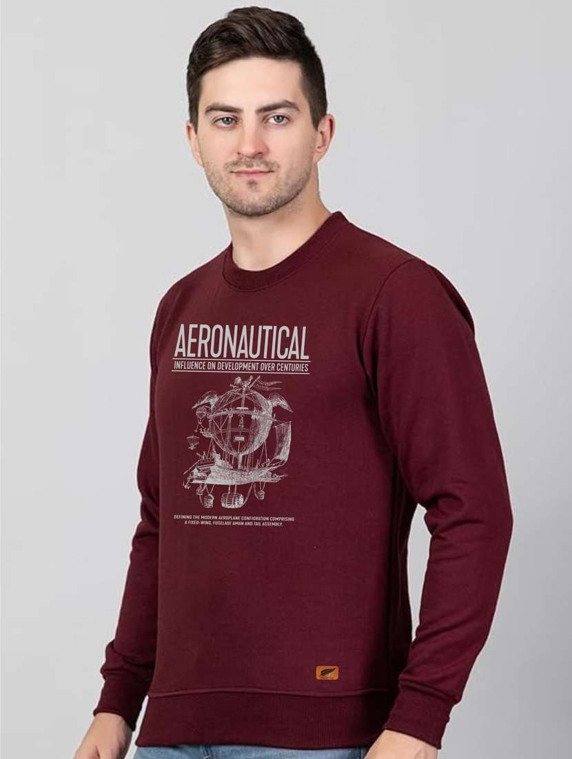 men round neck front print sweatshirt - 20896846 -  Standard Image - 1