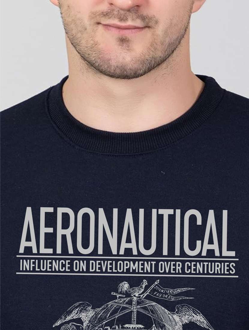 navy blue fleece chest print sweatshirt - 20896847 -  Standard Image - 4