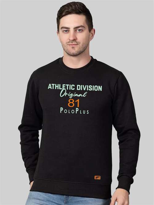 Black Fleece Chest Print Sweatshirt