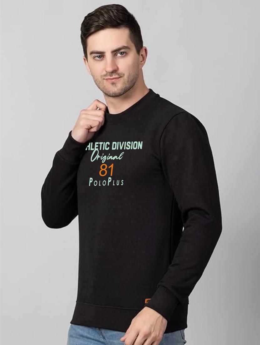 black fleece chest print sweatshirt - 20896848 -  Standard Image - 1