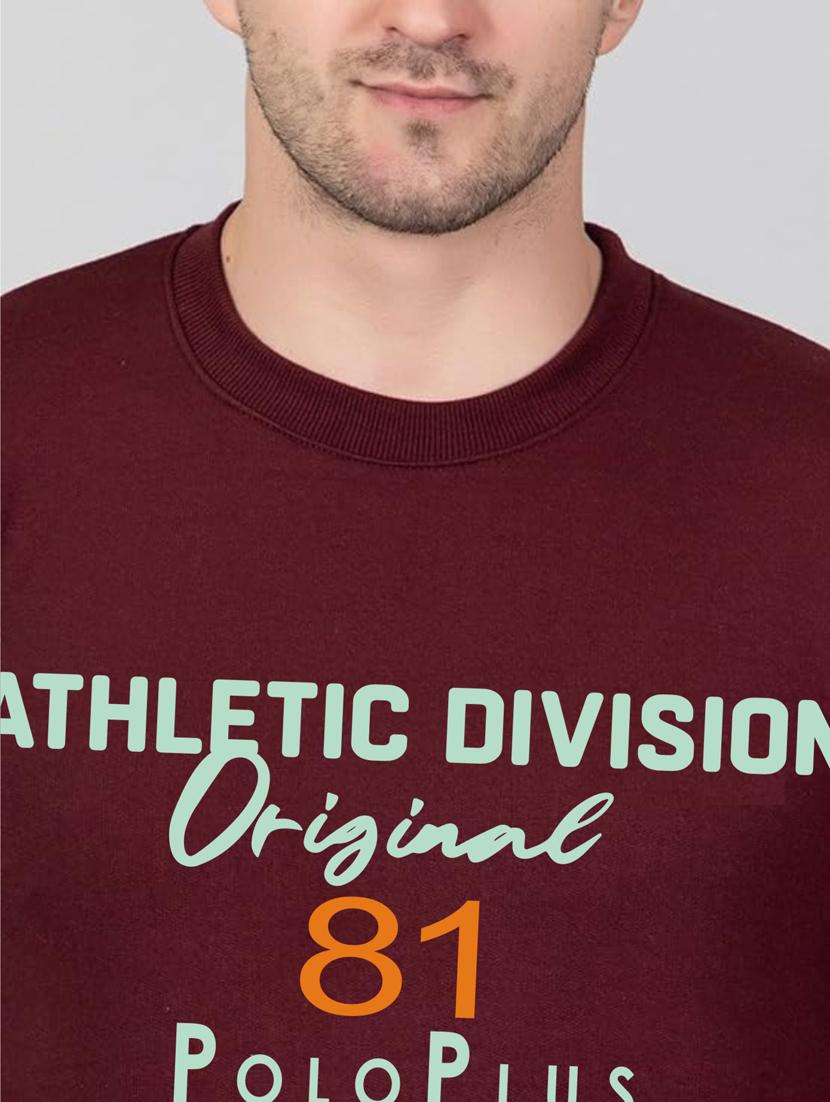 maroon fleece chest print sweatshirt - 20896849 - Standard Image - 4