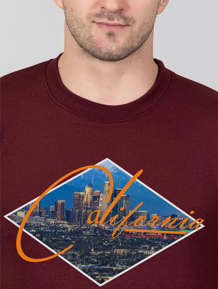 maroon fleece chest print sweatshirt - 20896852 - Standard Image - 4