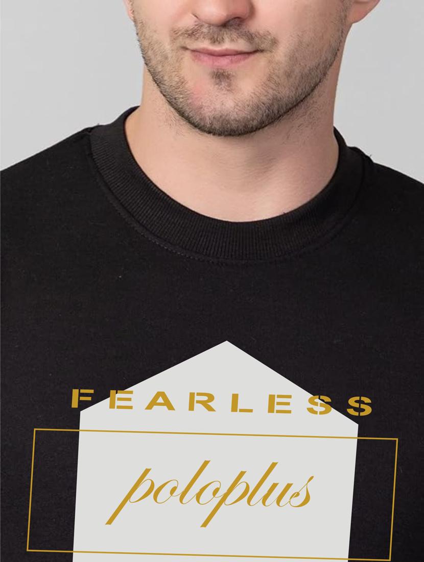 black fleece chest print sweatshirt - 20896857 - Standard Image - 4