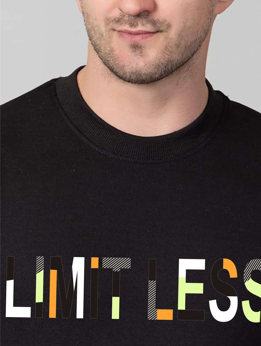 black fleece chest print sweatshirt - 20896860 - Standard Image - 4