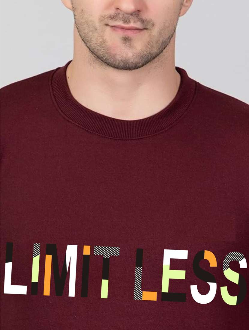 maroon fleece chest print sweatshirt - 20896861 -  Standard Image - 4