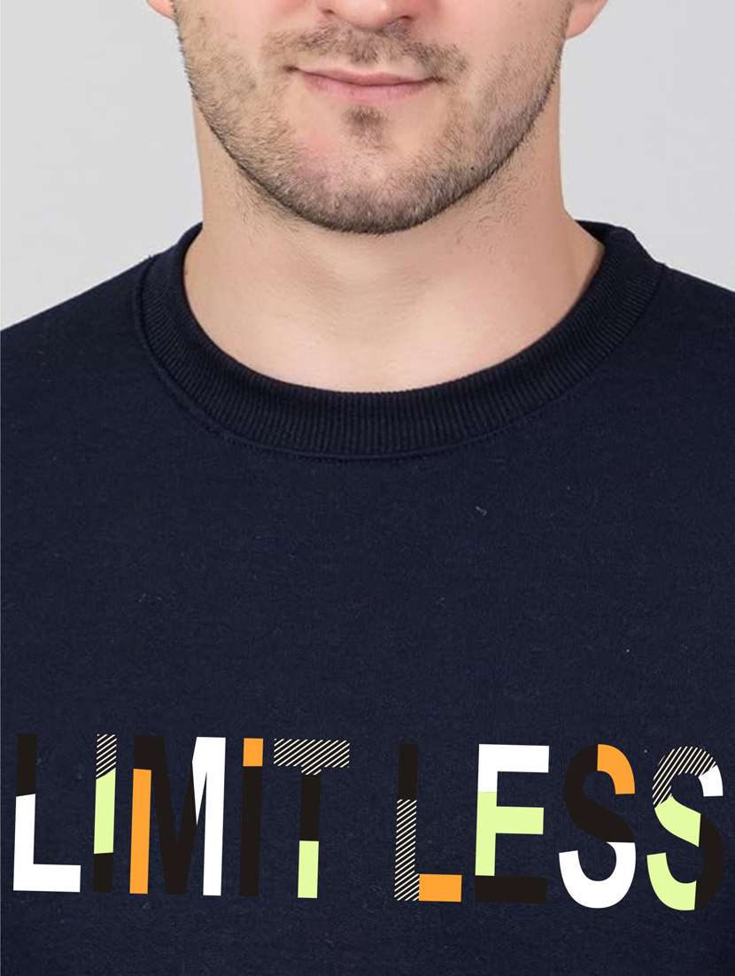 navy blue fleece chest print sweatshirt - 20896862 - Standard Image - 4