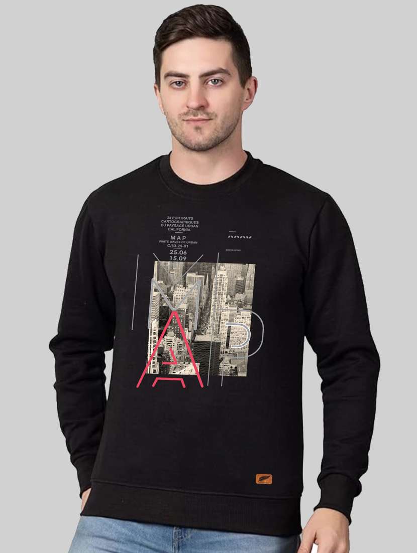 men front print long sleeve sweatshirt
