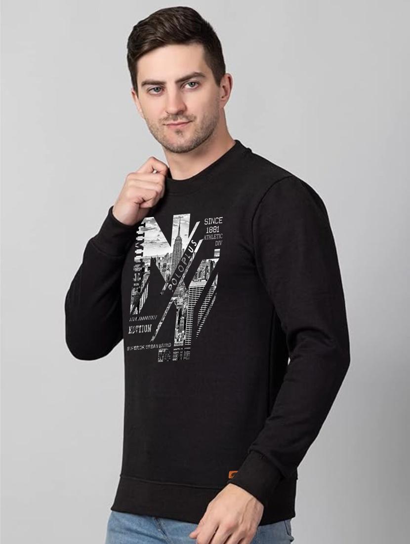 men front print long sleeve sweatshirt - 20896866 - Standard Image - 1